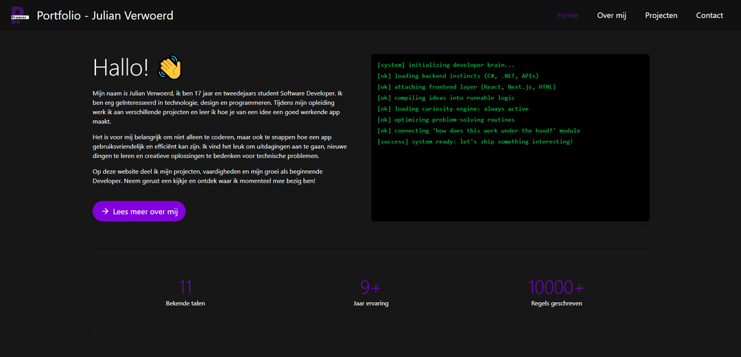 Preview van Portfolio Website v2