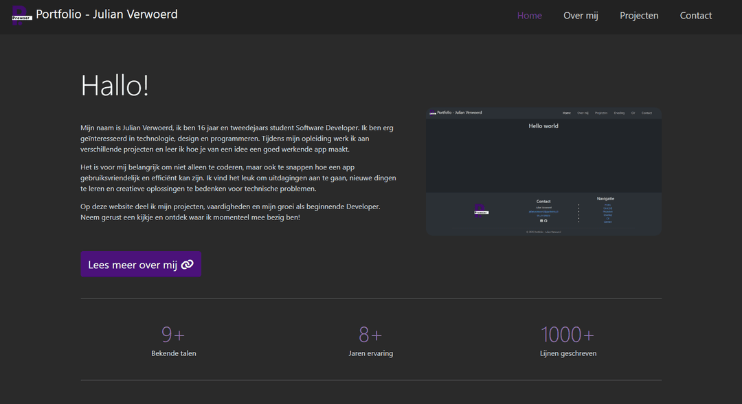 Preview van Portfolio Website v1