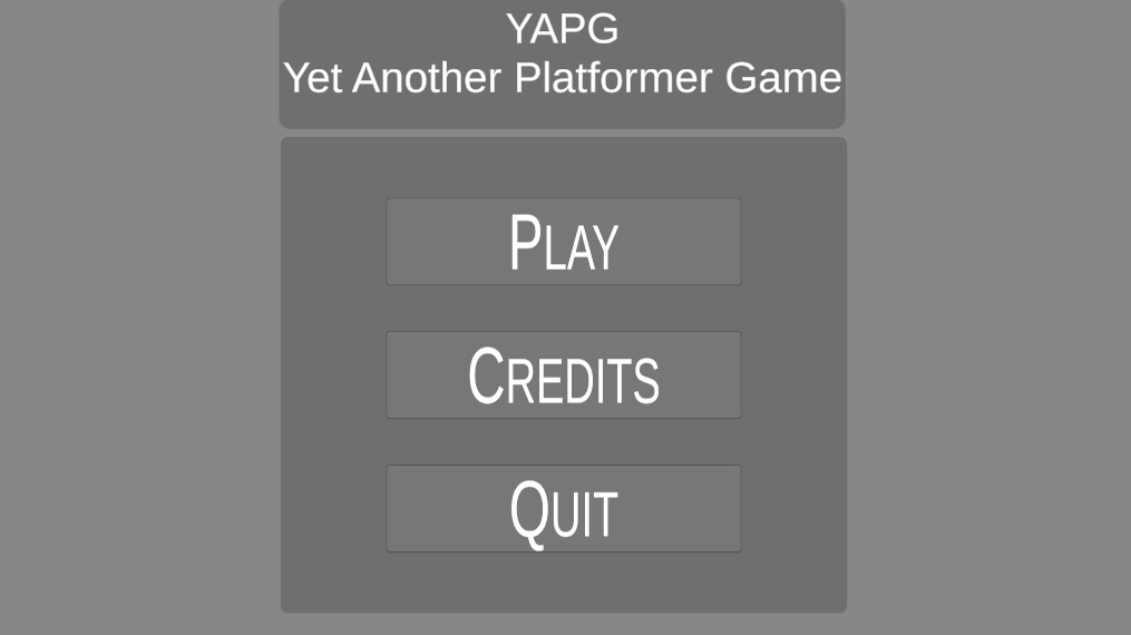 Het hoofdmenu van het spel.